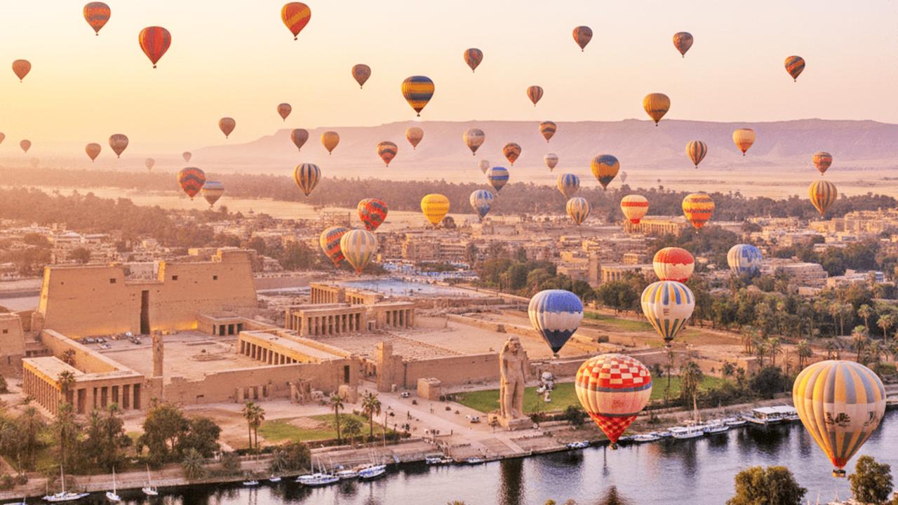 Hot air balloon over Luxor
